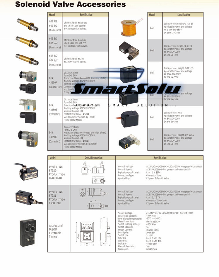 Solenoid Pneumatic Control Valve Accessories