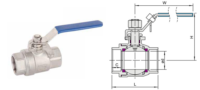 Stainless Steel Industrial/Sanitary Manual 2PC Male-Female Thread Water Ball Valve (HW-BV 2002)