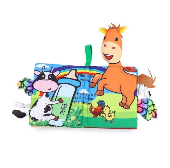 Baby Tail Cloth Book Three-Dimensional Tail Animal Cloth Book Tear Not Torn Cloth Book Manufacturers Wholesale Spot