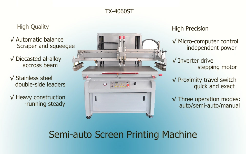 High Precision Semi-Automatic Vertical Flatbed Silk Screen Printing Machine for Flat Sheet