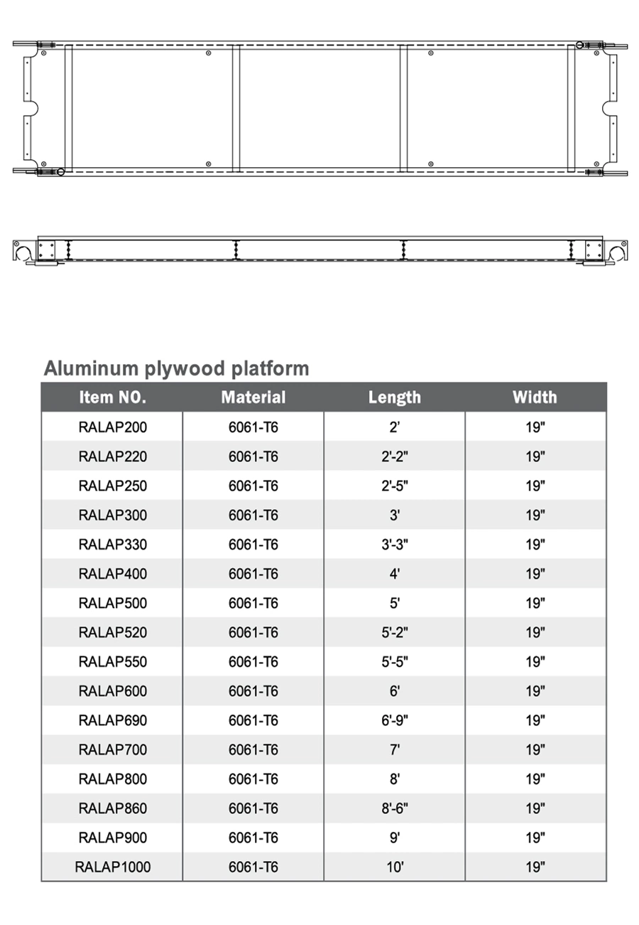 ANSI Aluminum Working Plank Platform Scaffolding Scaffold Deck Walk Board