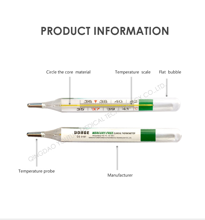 Pharmacy Mercury-Free Clinical Thermometer Medical CE Product Mercury