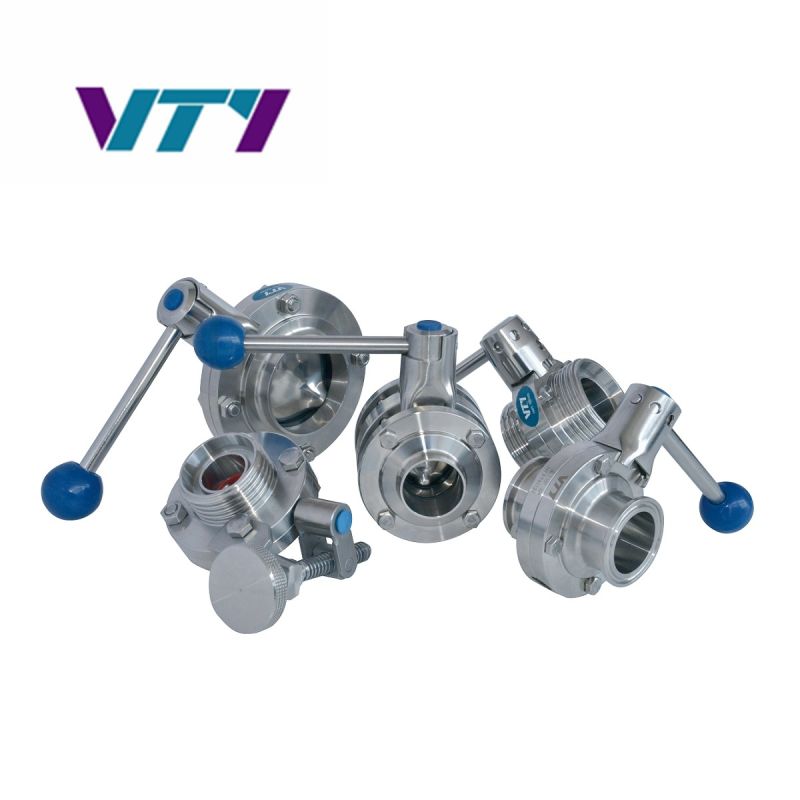 Sanitary Stainless Steel Pneumatic Butterfly Clamped Control Valve for Food Grade