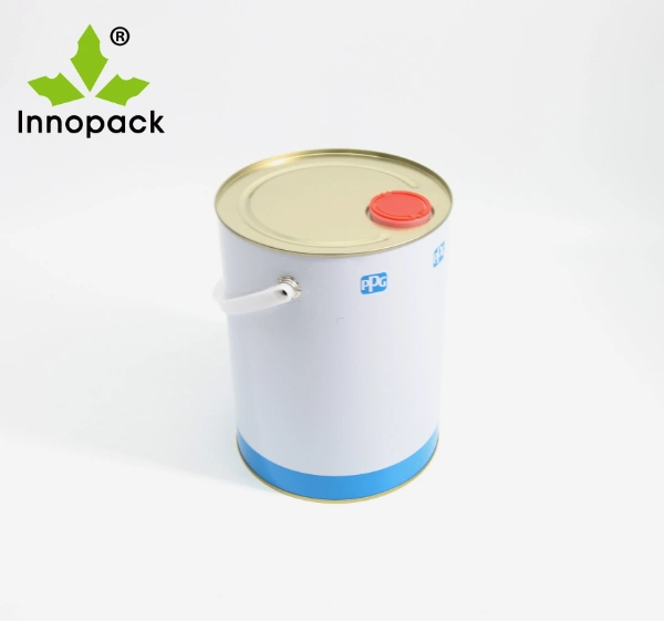 5 Liters Empty Round Paint Tin Packaging Containers Paint Tins Cans with Triple Tight Lid