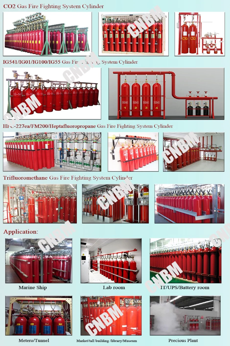 High Pressure 160bar 267-68L Gas Fire Fighting Cylinder ISO9809-1 Standard 37mn CO2 Fire Extinguisher Tank with Brass Valve