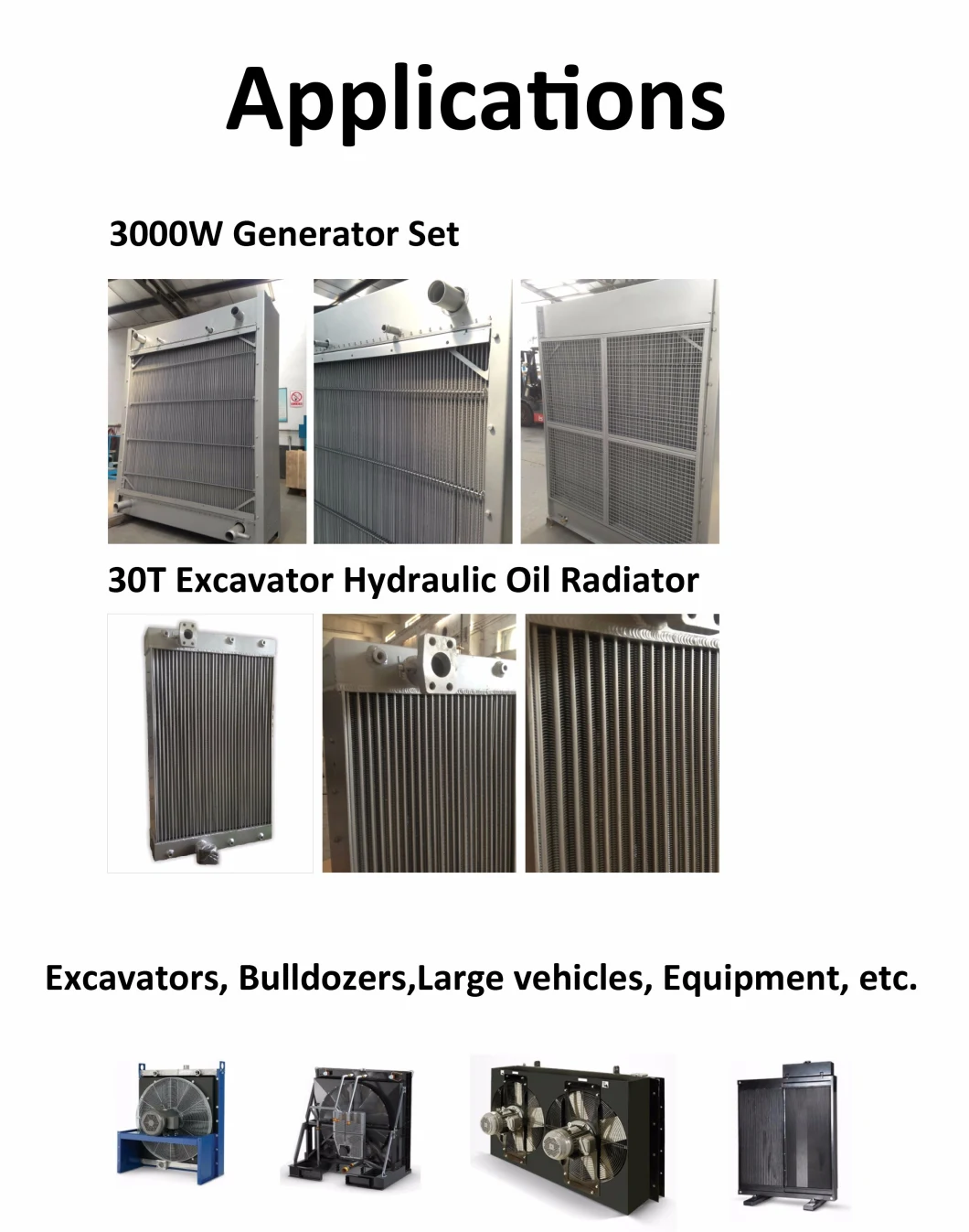 Alumium Fin Tube Air Way Construction Radiator Cooler for Diesel Power Generator