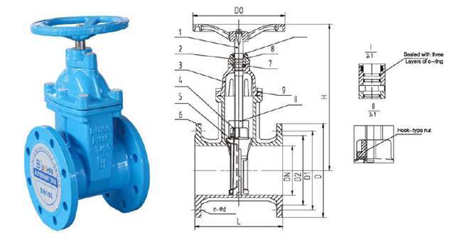 Ggg50 Gate Valve with Non Rising Stem EPDM Seat