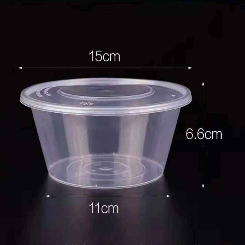 Takeaway Food Round Containers Transparent Plastic Disposable Storage Box Food Grade Fast Food