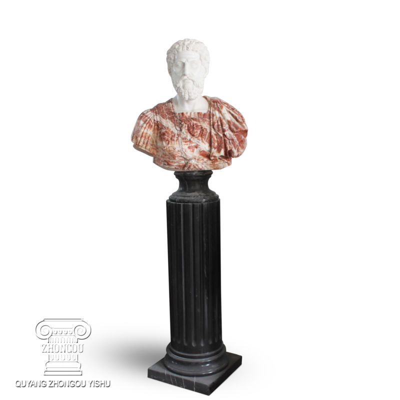 Marble Bust with Antique Looking, Stone Bust Sculpture Statue