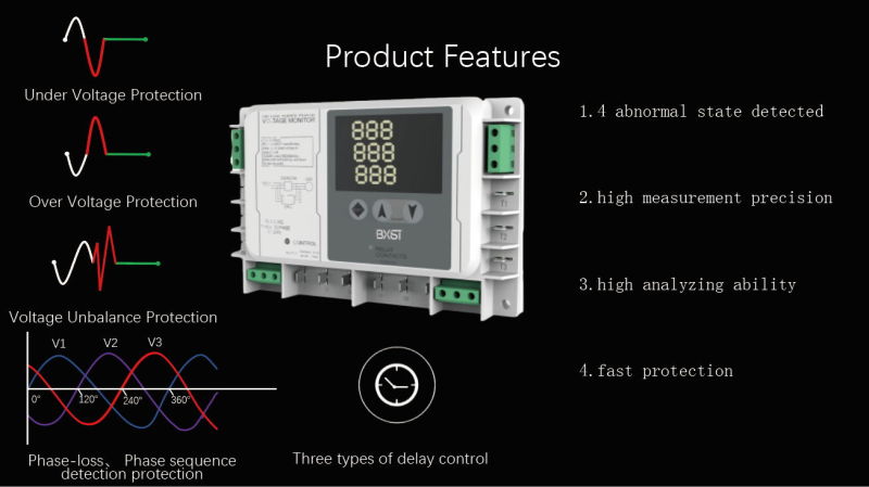Bx-V178 New Automatic Cup Control Three-Phase Voltage Monitor Protector