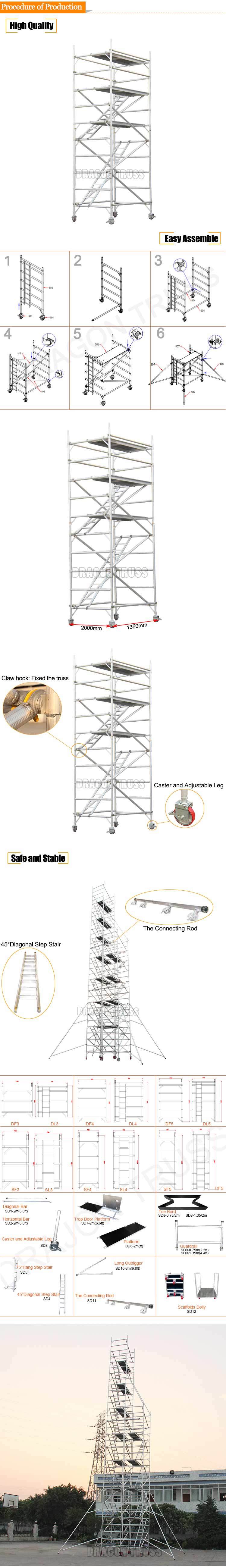 Durable Mobile Scaffold Aluminum with Stair