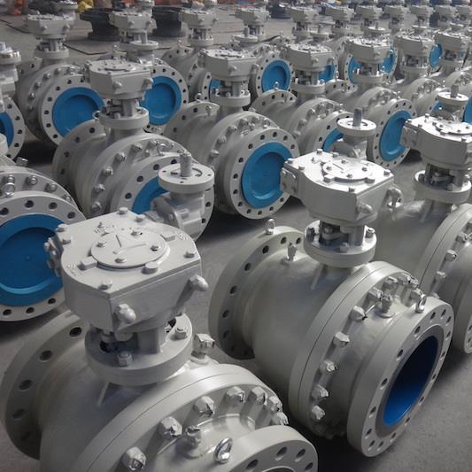API GOST Worm Gear Opeated Cast&Forged Steel Metal/Soft Seal Flanged Trunnion Mounted Ball Valve