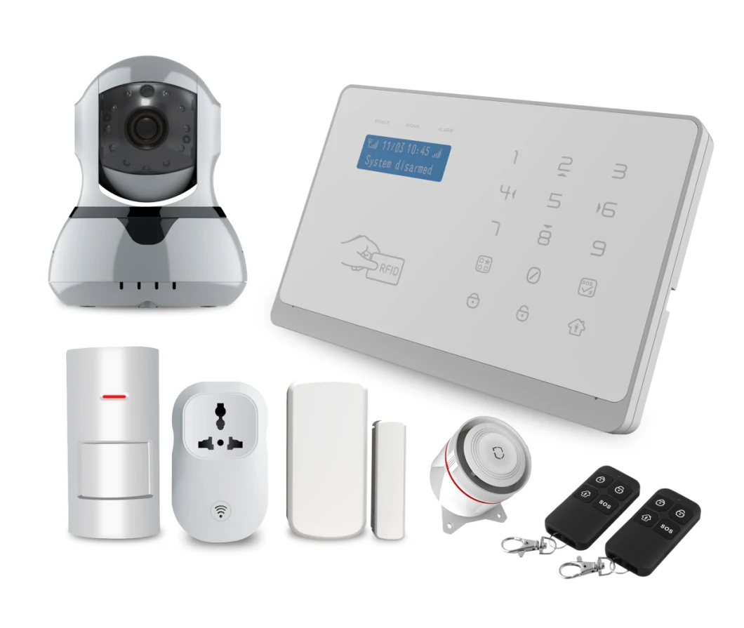 GSM+WiFi Home Security PIR/Door/Smoke/Fire/Siren Alarm System Intruder Burglar Ios/Android