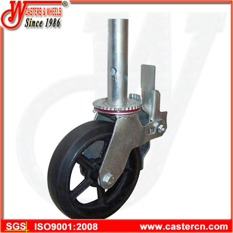 Heavy Duty Round Stem Industrial Scaffold Casters 450 Kg Capacity