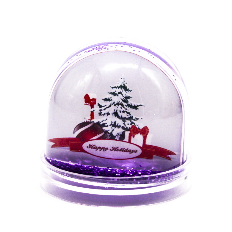 DIY Christmas Tree Picture Insert Water Globe Plastic Photo Snow Globe