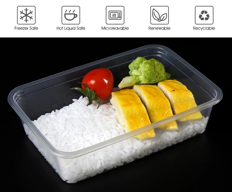Disposable 750 ml PP plastic Oven Safe Plastic Take away box disposable plastic food containers