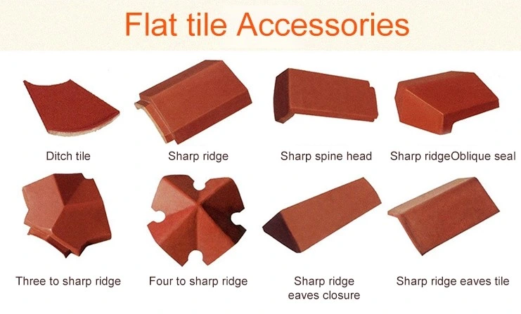 Ceramic Flat Villa Roof Tile Heat Resistant Clay Roofing Tiles Prices