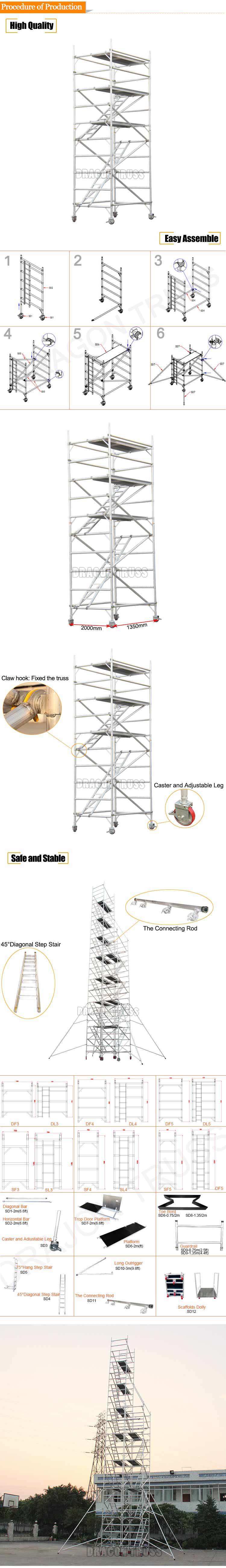 Economic and Reliable Durable Mobile Scaffold Aluminum