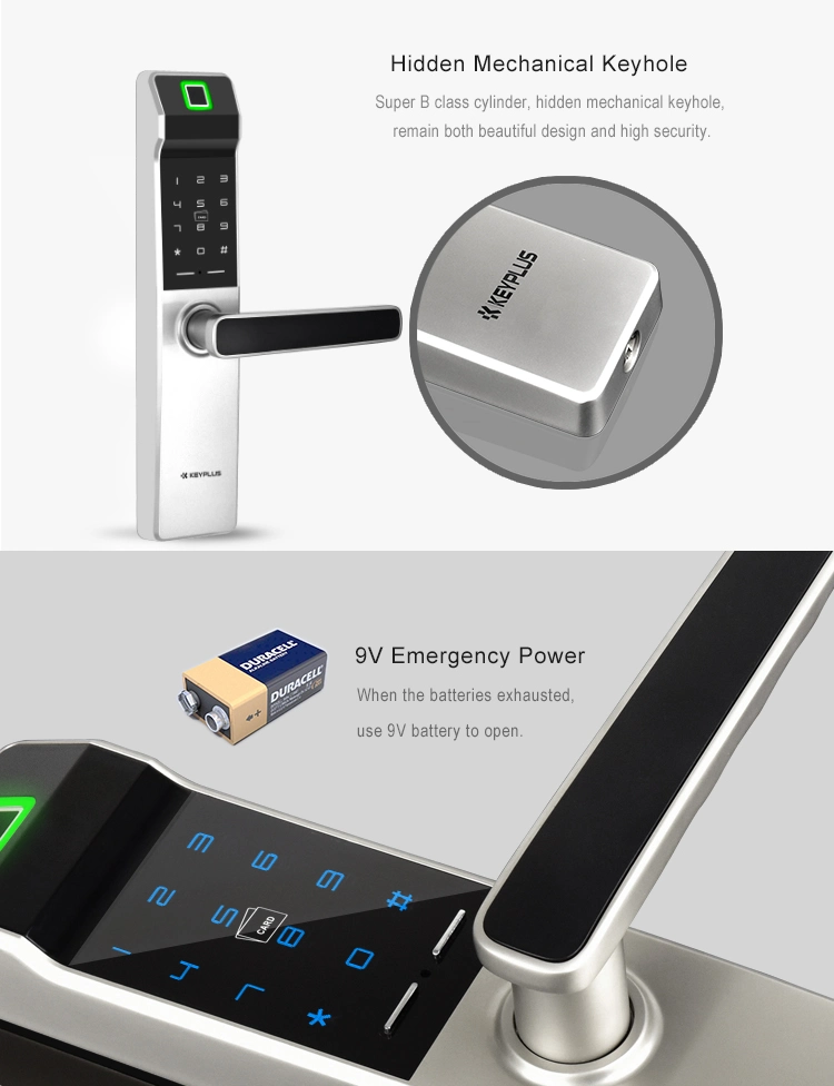 Digital Door Lock Fingerprint Smart Handle Lock Bluetooth APP Electronic Door Lock