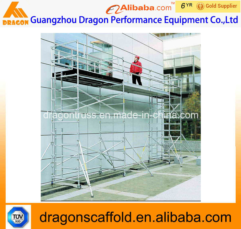 Construction Used Scaffoldings Aluminum Ringlock Layer Scaffoldings with Wheels Casters Outriggers Supports
