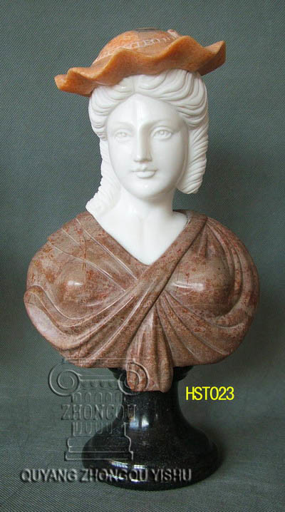 Greatful Multi-Color Marble Bust for Table Ornament