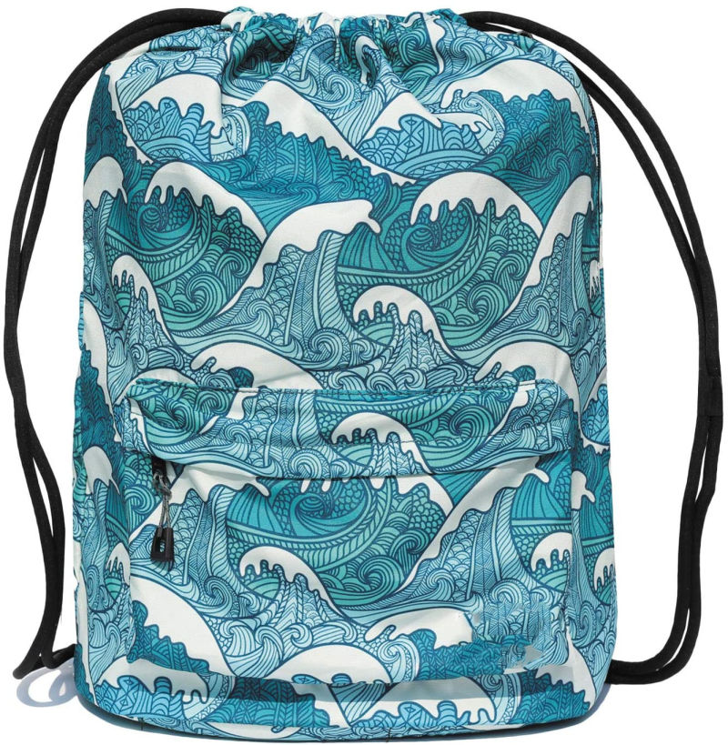 Dry Wet Separated Swimming Bag Floral Waterproof Drawstring Backpack Pool Beach Travel Gym Bag