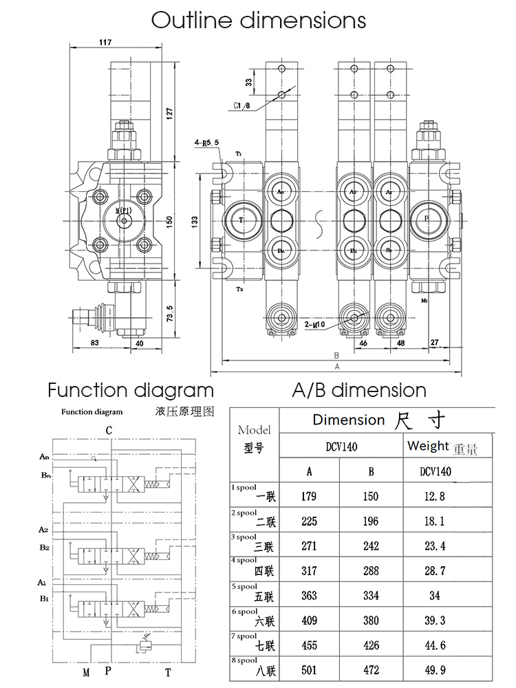 Backhoe Control Valve Hydraulic Dump Truck Directional Control Valve/Valves for Tractor