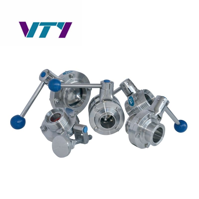 DIN Stainless Steel Pneumatic Butterfly Clamped Control Valve for Food Grade