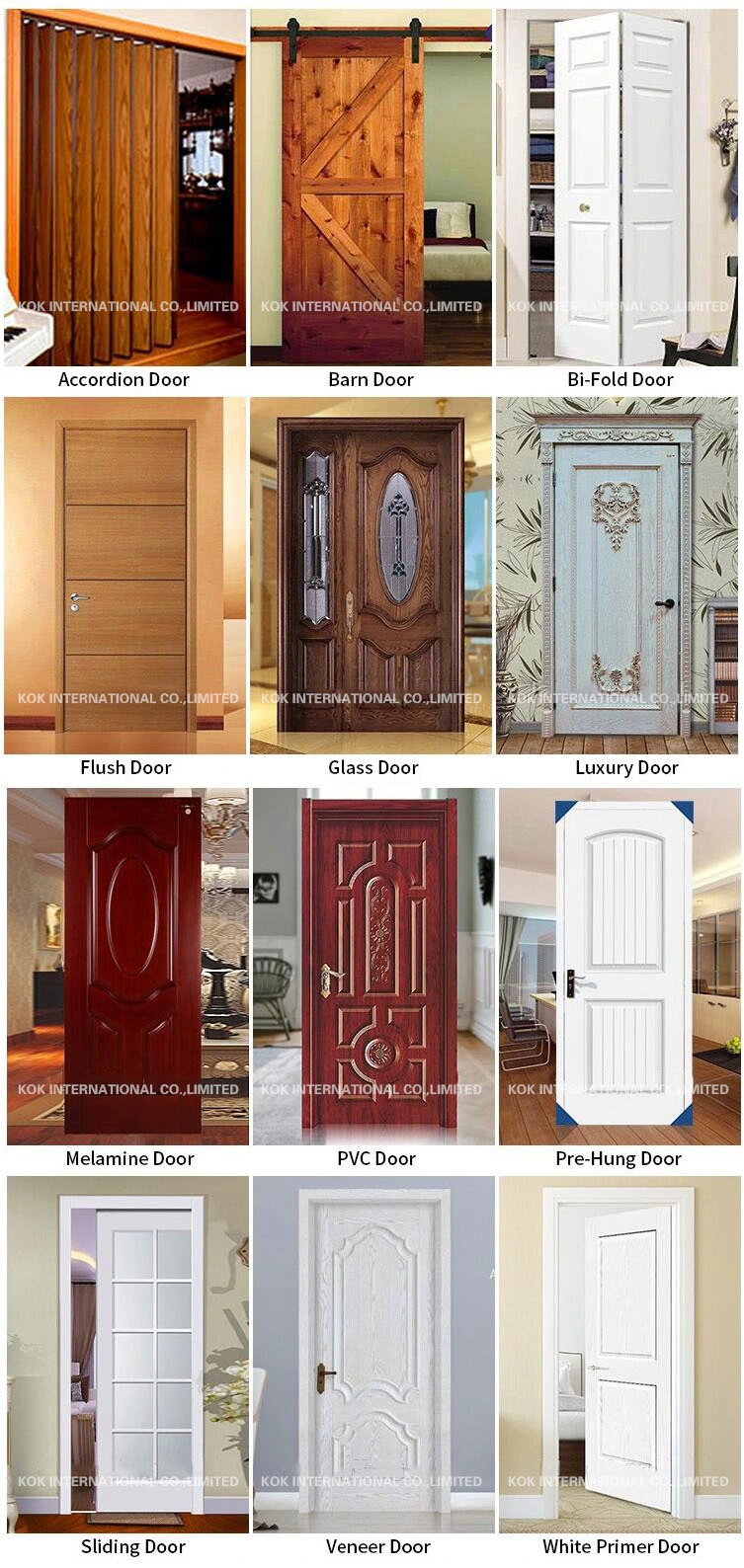 Single Barn Door Mould Door Solid Wood Door PVC Door