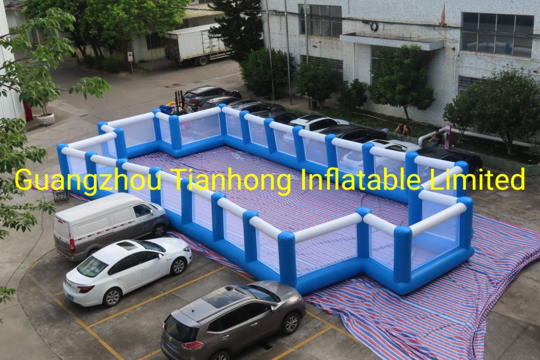 15X8m PVC Giant Inflatable Football Arena Soap Football Field, Inflatable Football Pitch Soccer Field
