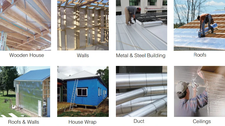 Fire Retardant Aluminum Foil Bubble Foil Heat Roof Insulation Material for Building