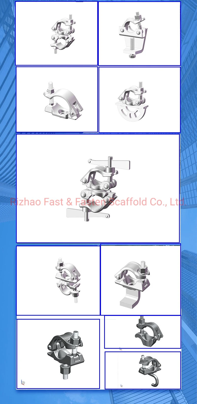 Double Clamp Scaffolding Coupler/Crossed Fastener Swivel Scaffold Coupler for Scaffolding