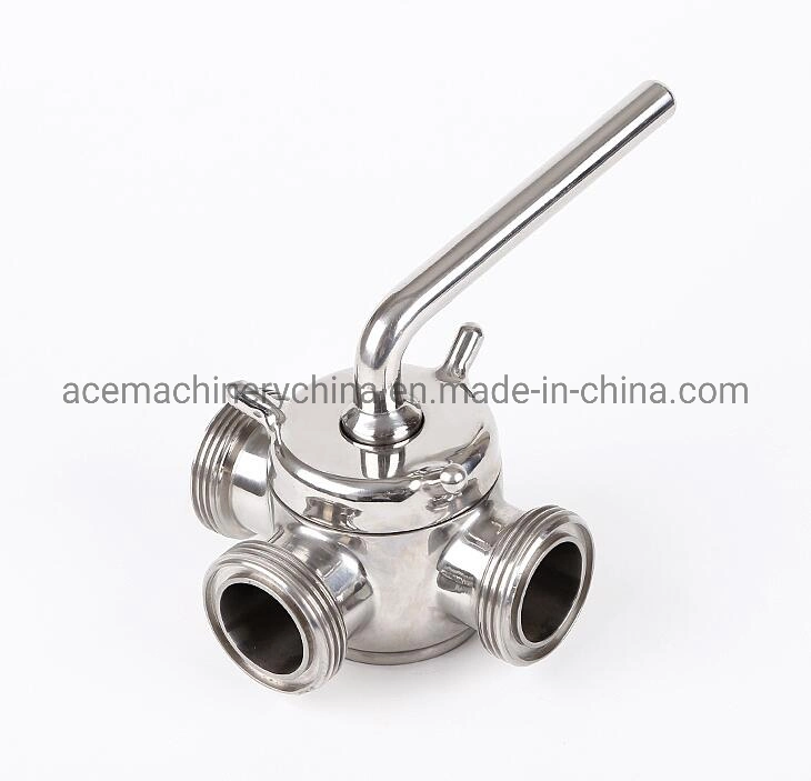 Stainless Steel Sanitary 3 Ways Plug Valve with Rjt Union