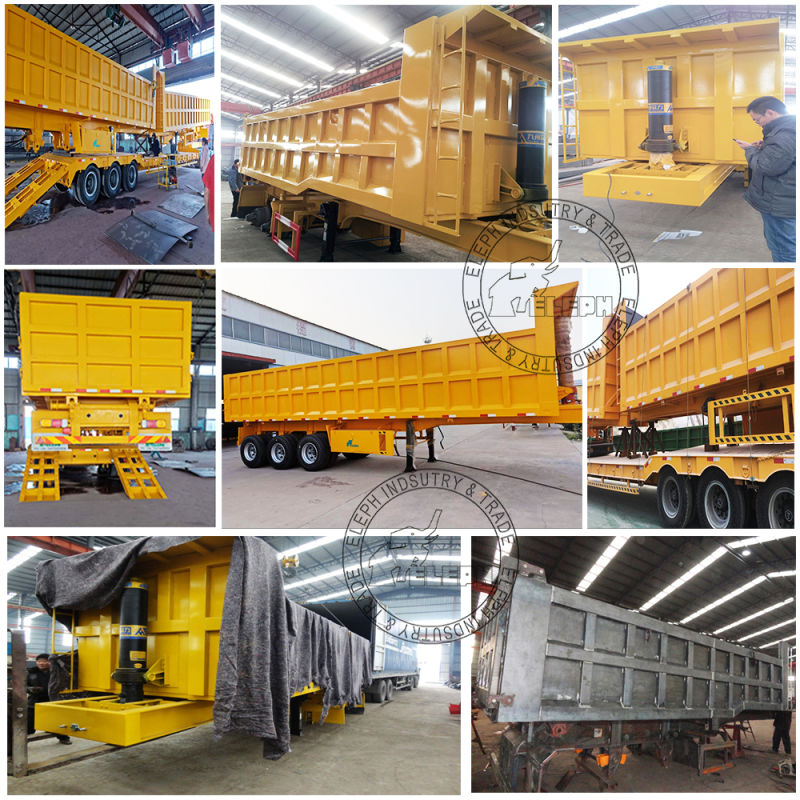 Construction Machinery 3axles Tipper/ Dump Semi Trailer with End Dumping