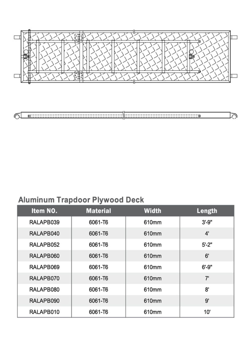 ANSI Plywood Aluminum Scaffold Scaffolding Wood Plank