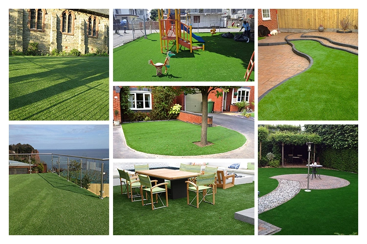 Natural Looking Green Artificial Grass Turf for Background Garden Decoration