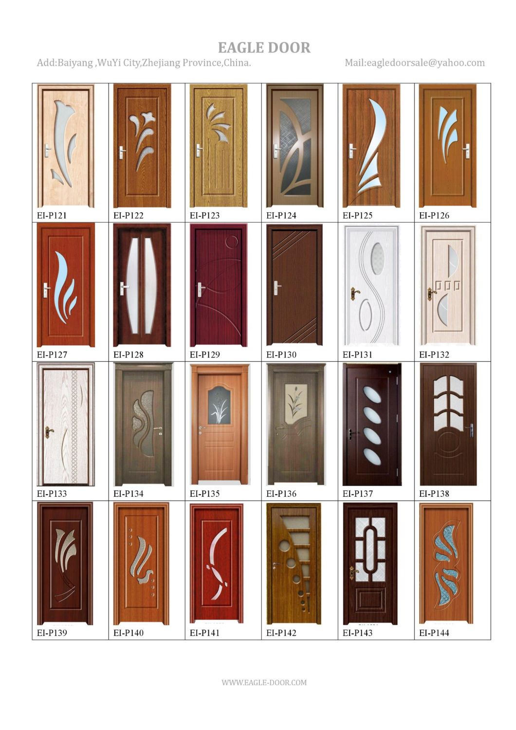 Latest EU Design Wooden Door Interior Door Room Door Solid Wood Door (EI-N001)