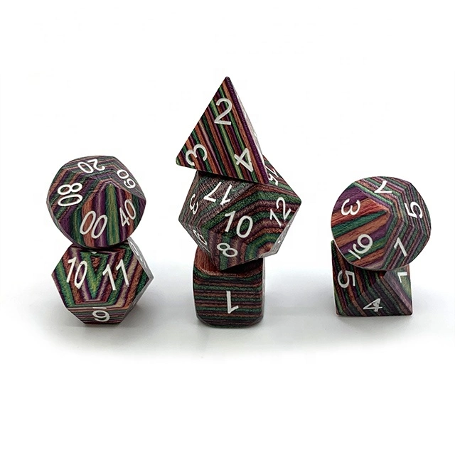 Custom Dungeon and Dragon Wooden Right Angle Dice