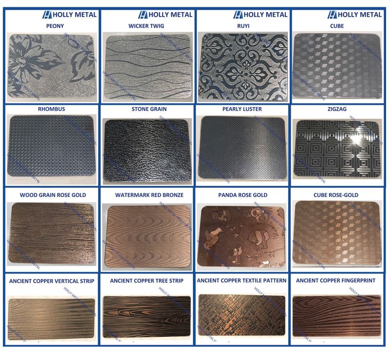 Stainless Steel Pattern Embossed Etched Sheet (Free Grain Bronze Pattern)