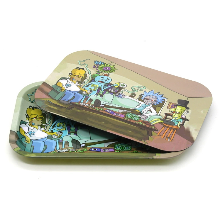 29*19cm Weed Rolling Tray, with Magnetic Lid Raw Rolling Tray, Rick and Morty Rolling Tray