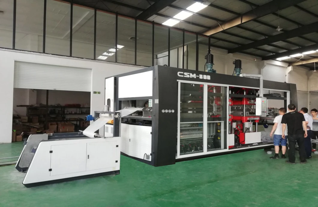 Three Station Standard Type Plastic Vacuum Thermoforming Machine for Food Container