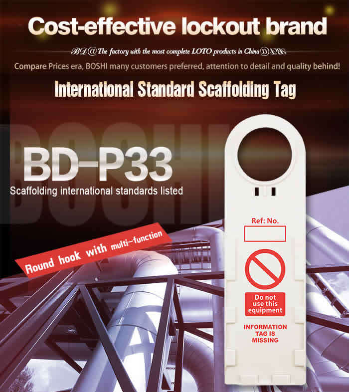 Boshi Plastic Scaffold Tags Lockout with Inspection Record