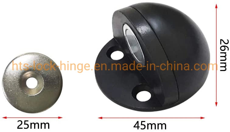 Door Hardware Stainless Steel Round Semicircular Adjustable Invisible Door Stopper Magnetic Catch for Floor Mounted