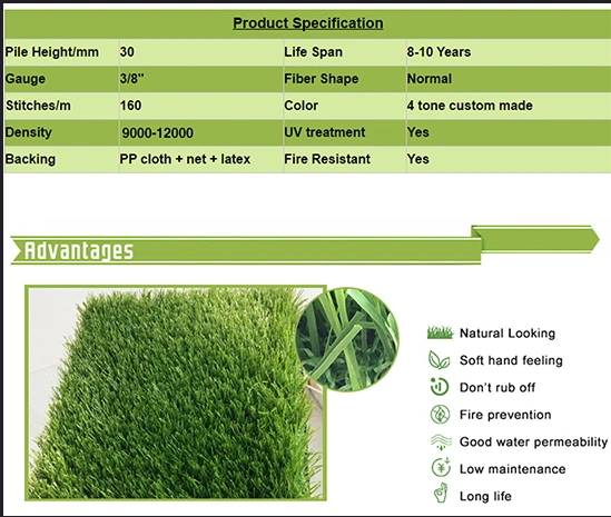 Premium, Natural-Looking 3ftx10FT Outdoor Synthetic Artificial Grass