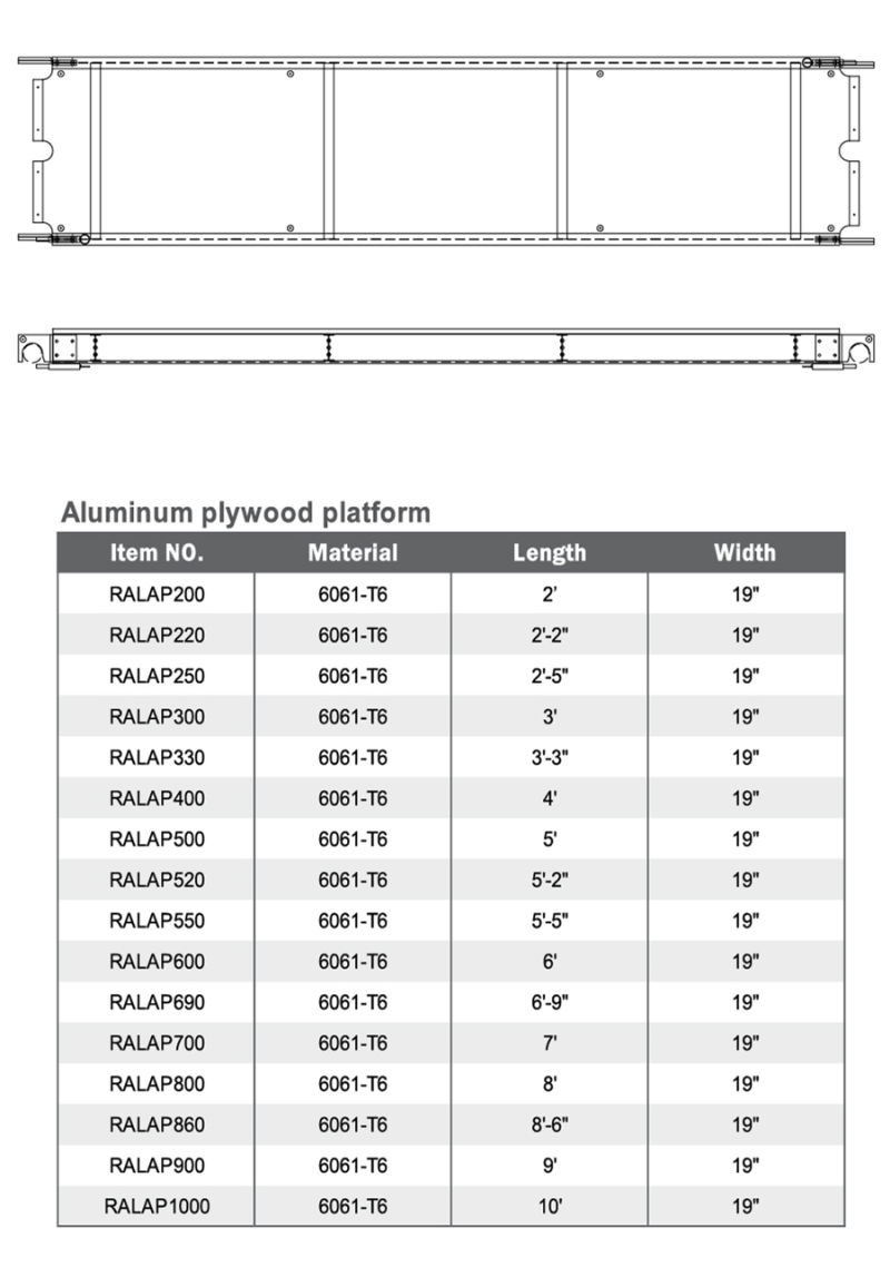 ANSI Aluminum Scaffold Working Walk Plank Platform Scaffolding Deck Board