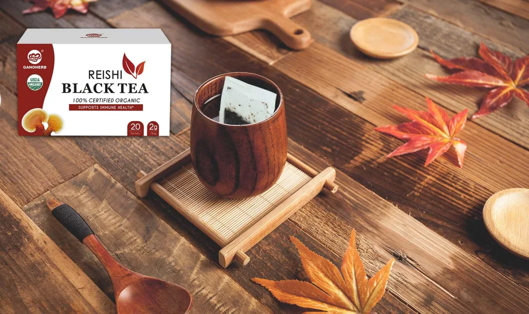 100% Natural Organic Herbal Tea Reishi Mushroom Black Tea