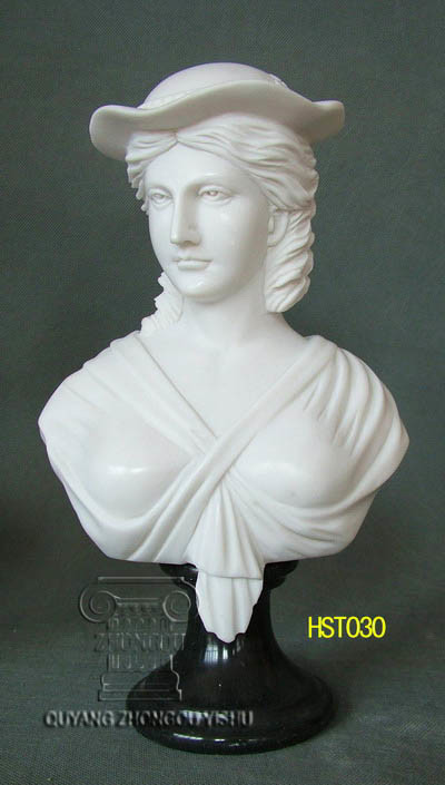 White Natural Marble Bust for Table Ornament