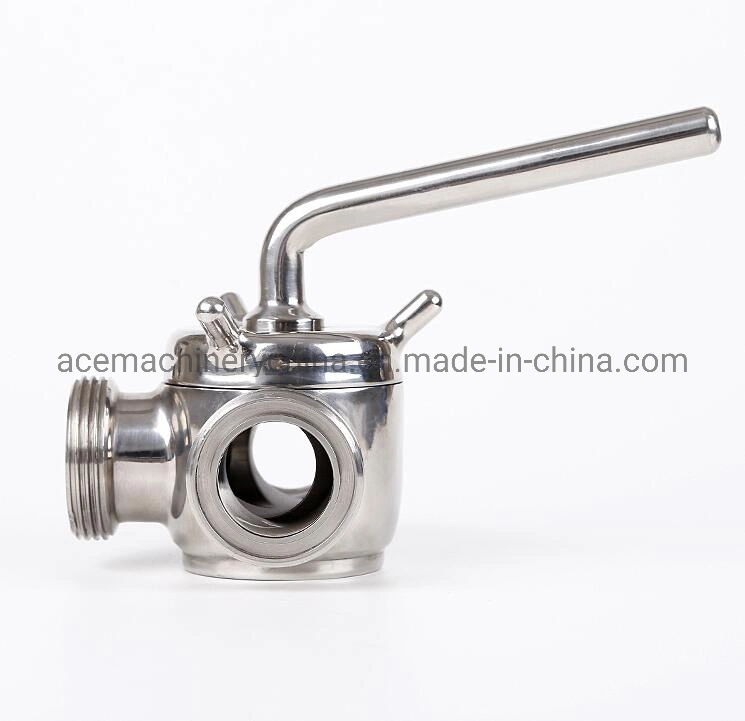 Sanitary Stainless Steel 3-Way Plug Cock Valves with Male Parts