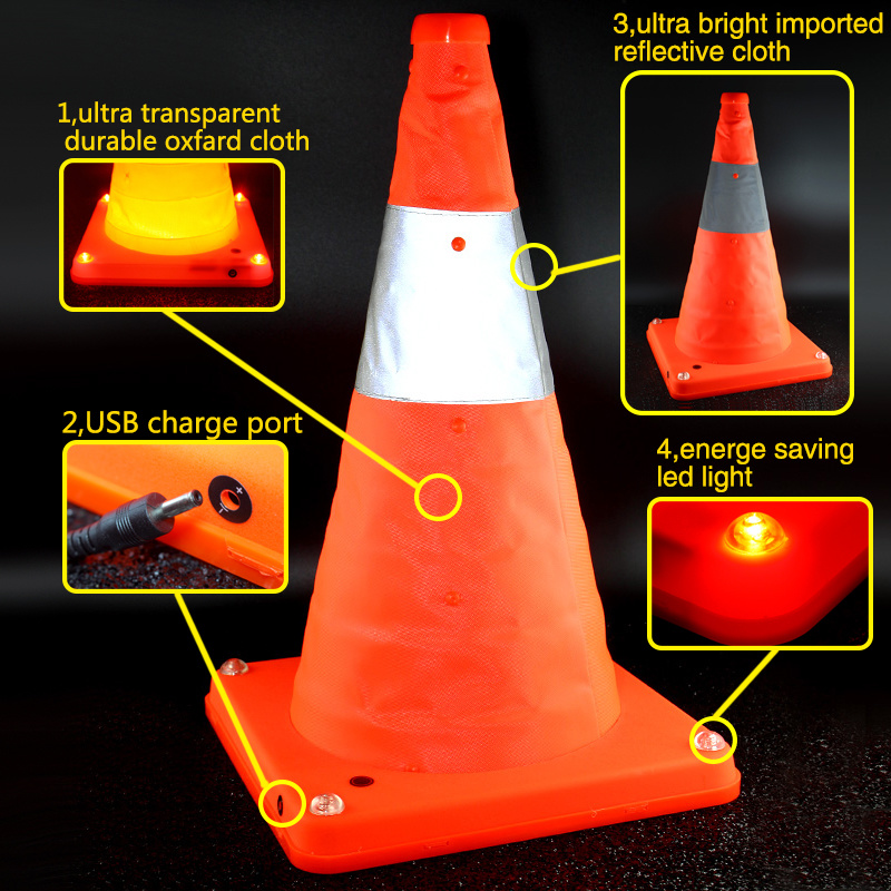 Foldable Traffic Crossing Cone PE Traffic Cone Road Safety Cone