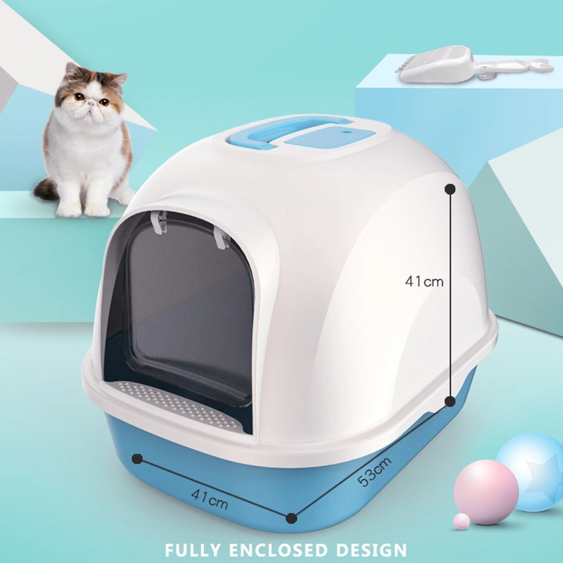 Fully Enclosed Deodorant Cat Litter Box with Shovel 0574